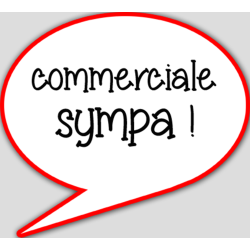 commerciale sympa - 10x9cm - sticker/autocollant