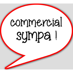 commercial sympa - 15x13.5cm - sticker/autocollant