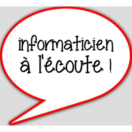 informaticien à l'écoute - 10x9cm - sticker/autocollant