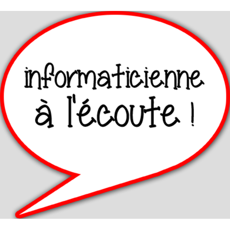 informaticienne à l'écoute - 10x9cm - sticker/autocollant