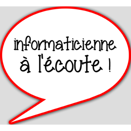 informaticienne à l'écoute - 10x9cm - sticker/autocollant