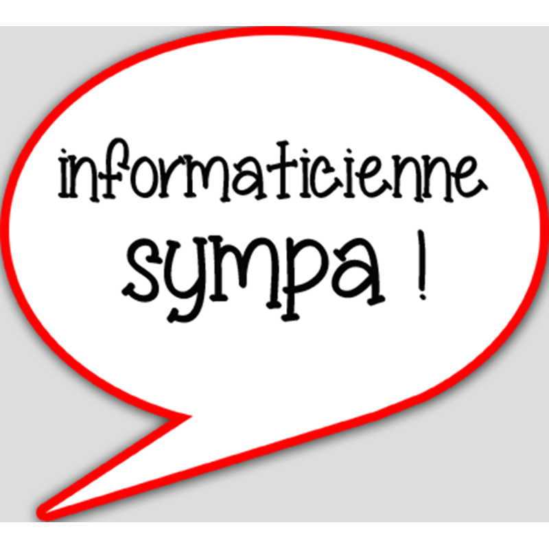 informaticienne sympa - 15x13.5cm - sticker/autocollant