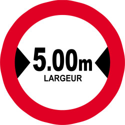 Largeur de passage 5.00m - 20cm - Sticker/autocollant
