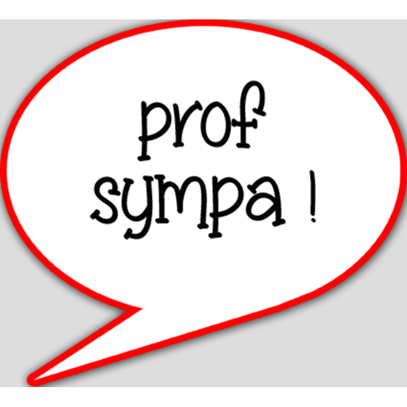 Prof sympa (10x9cm) - sticker/autocollant