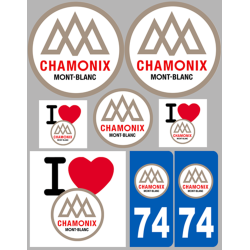 Chamonix-Mont-Blanc (8 autocollants variés) - Sticker/autocollant
