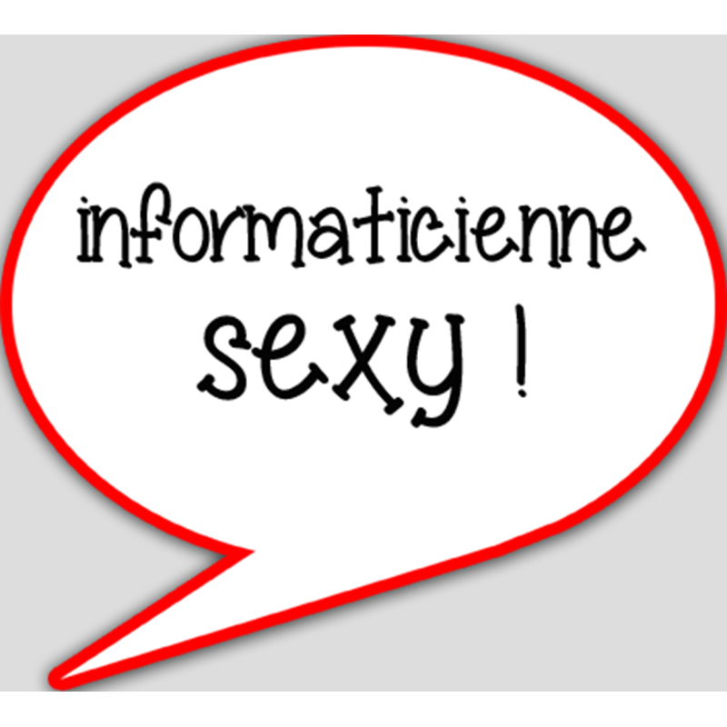 informaticienne sexy - 10x9cm - sticker/autocollant