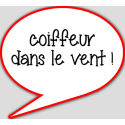 coiffeur dans le vent - 15x13.5cm - sticker/autocollant