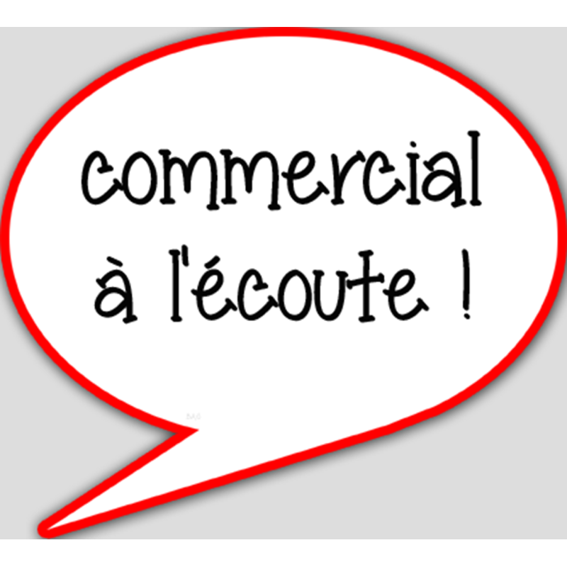 commercial à l'écoute - 15x13.5cm - sticker/autocollant