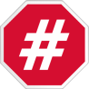 hashtag stop (10x10cm) - Sticker/autocollant