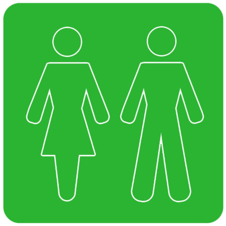 WC, toilette vert (10x10cm) - Sticker/autocollant