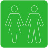 WC, toilette vert (10x10cm) - Sticker/autocollant