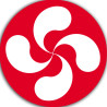 Croix Basque Blanche fond rouge - 5cm - Sticker/autocollant