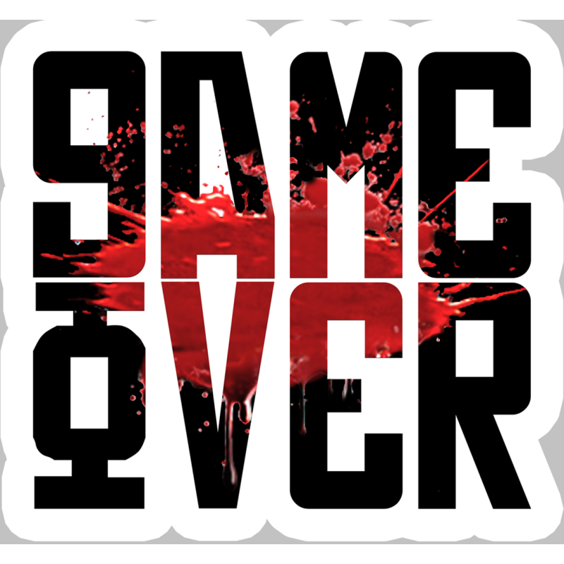 Game Over (20x20cm) - Sticker/autocollant
