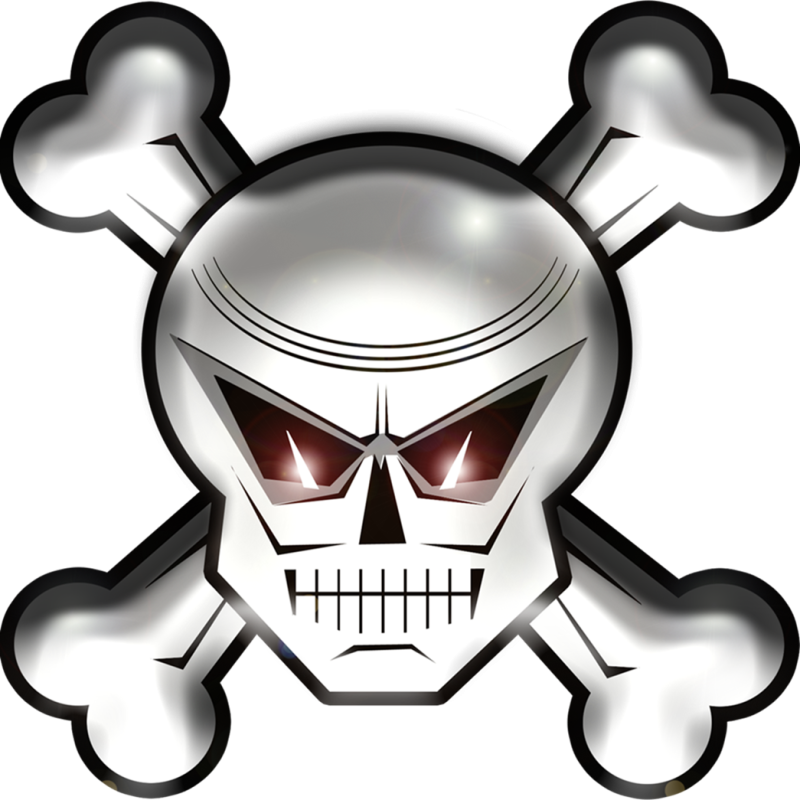 Tag tête de mort (15x15cm) - Sticker/autocollant