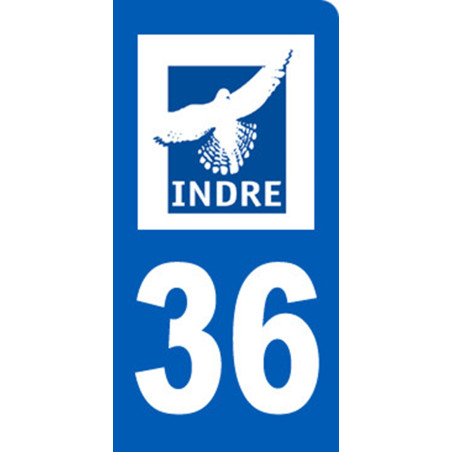 immatriculation 36 motard de l'Indre - 6x3cm - Sticker/autocollant