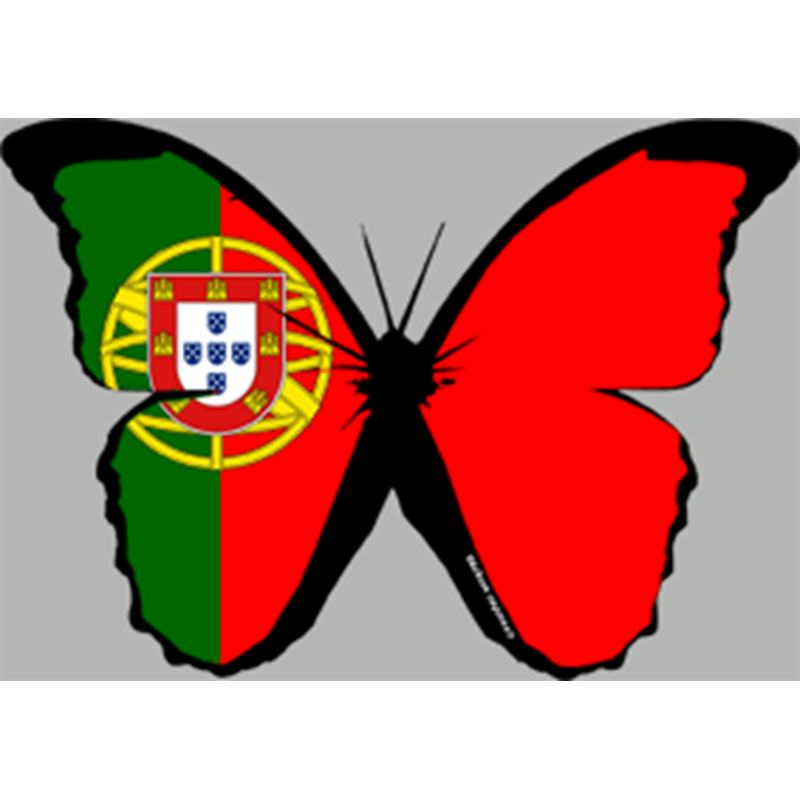 effet papillon Portugais - 15x10.5cm - Sticker/autocollant