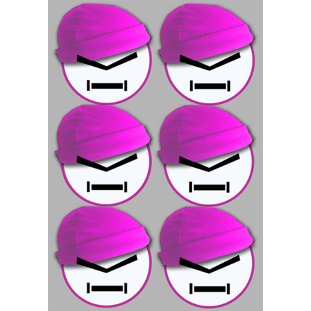 bonnet rose - 6fois 10cm - Sticker/autocollant