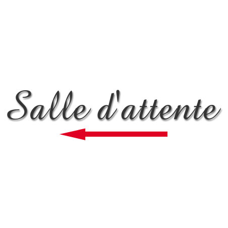 Salle d'attente direction gauche A (28x8cm) - Sticker/autocollant