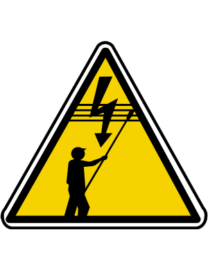 danger électrique lignes à haute tension (20x18.2cm) - Sticker/autoc