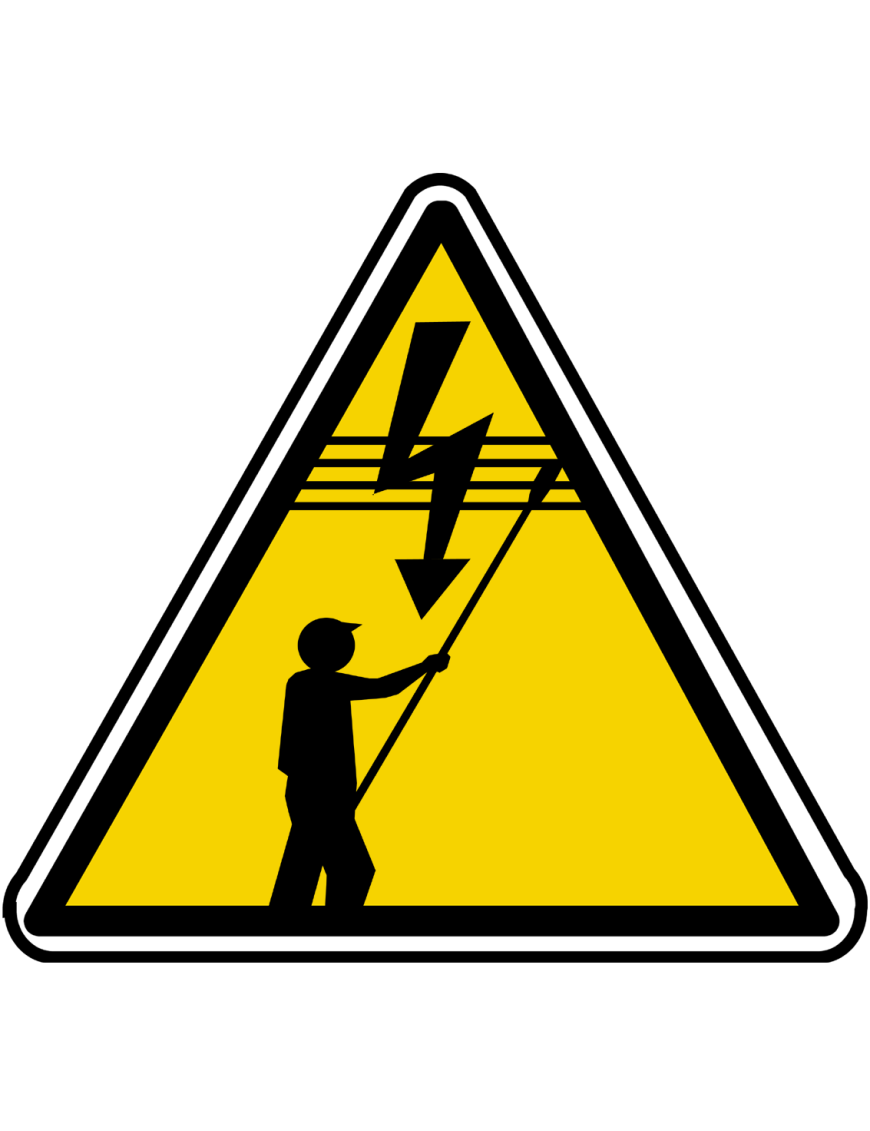danger électrique lignes à haute tension (20x18.2cm) - Sticker/autoc