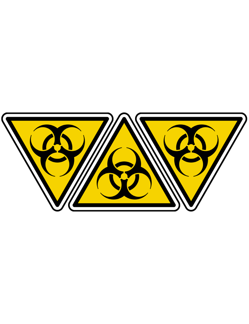 risque biologique (3fois 10x9cm) - Sticker/autocollant