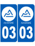 immatriculation 03 Auvergne - Sticker/autocollant