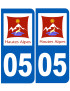 immatriculation 05 Hautes-Alpes - Sticker/autocollant