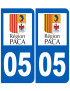 immatriculation 05 PACA - Sticker/autocollant
