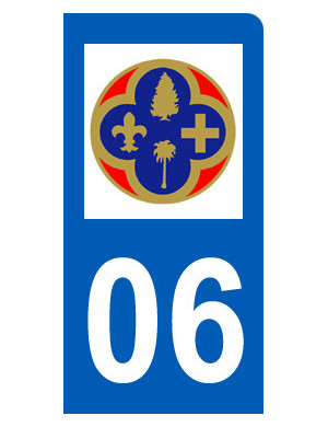 immatriculation motard 06 Alpes Maritimes (6x3cm) - Sticker/autocollan