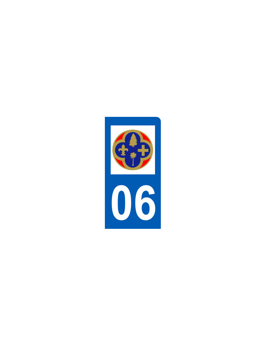 immatriculation motard 06 Alpes Maritimes (6x3cm) - Sticker/autocollan