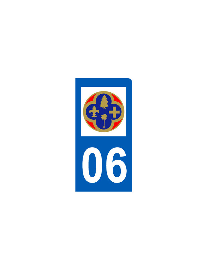 immatriculation motard 06 Alpes Maritimes (6x3cm) - Sticker/autocollan