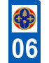 immatriculation motard 06 Alpes Maritimes (6x3cm) - Sticker/autocollan