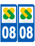 immatriculation 08 Champagne Ardenne - Sticker/autocollant