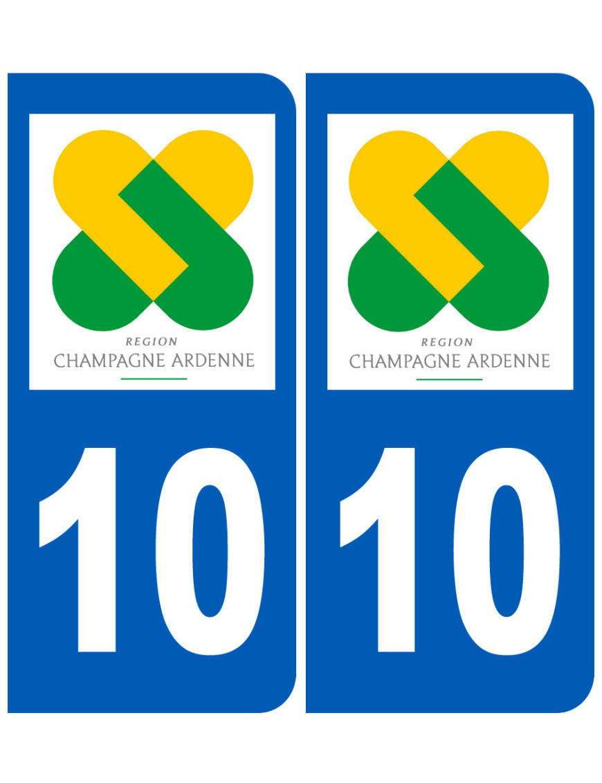 immatriculation 10 Champagne Ardenne - Sticker/autocollant