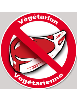 végétarien et végétarienne steack - 15cm - Sticker/autocollant