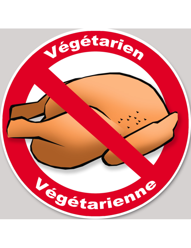végétarien et végétarienne poulet - 15cm - Sticker/autocollant