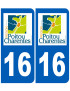 immatriculation 16 Poitou Charentes - Sticker/autocollant