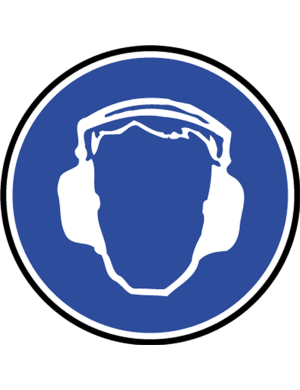 Protection ouie obligatoire - 10cm - Sticker/autocollant