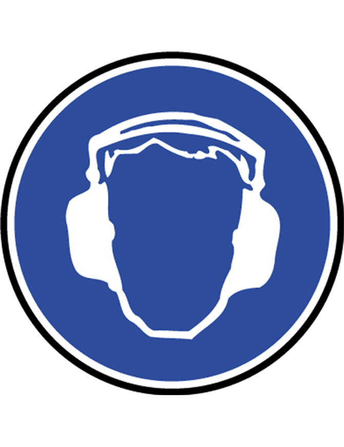Protection ouie obligatoire - 10cm - Sticker/autocollant