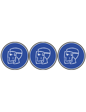 Protection visage obligatoire - 3fois 10cm - Sticker/autocollant