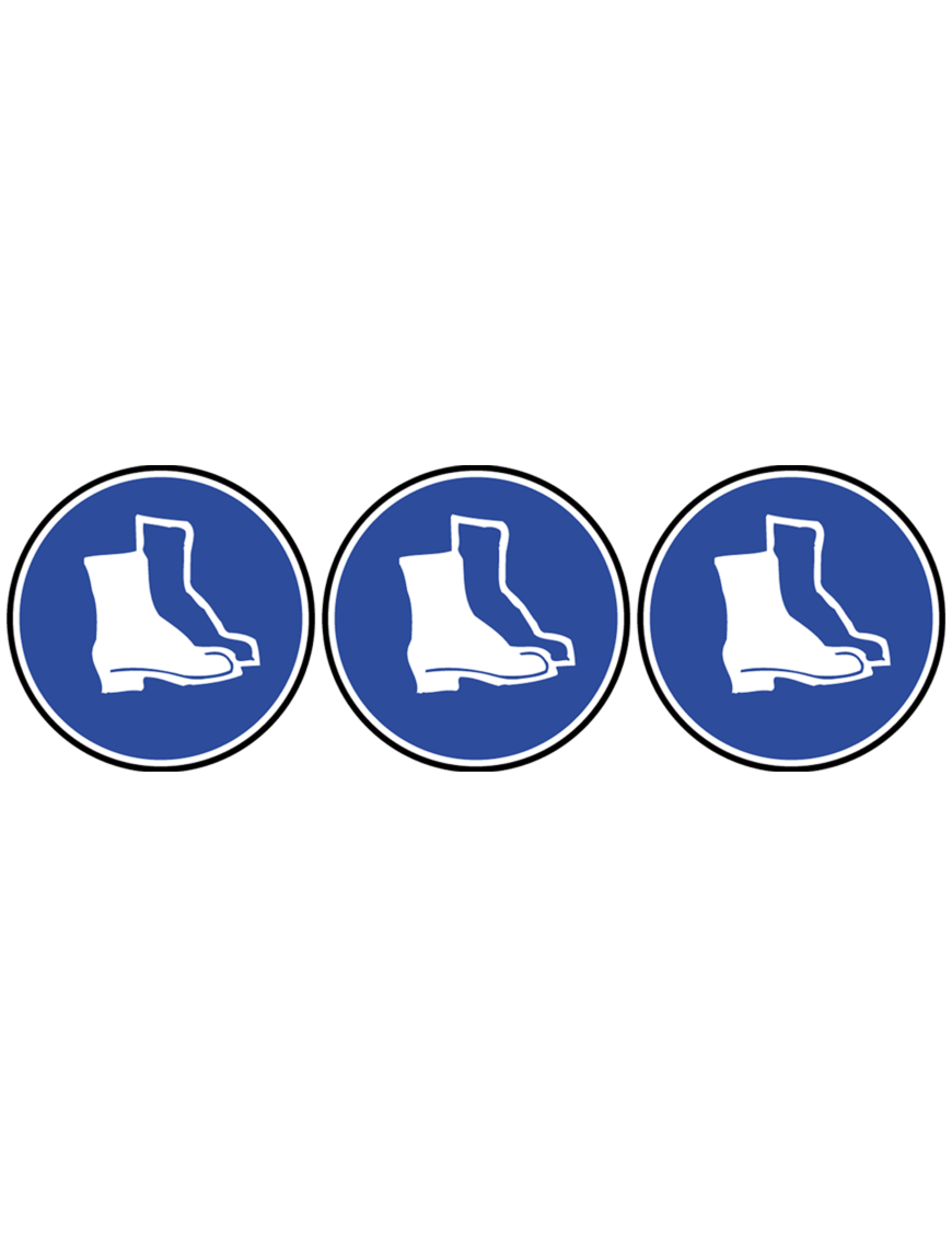 protection pied obligatoire - 3fois 10cm - Sticker/autocollant