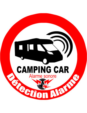 Alarme pour camping car - 15cm - Sticker/autocollant
