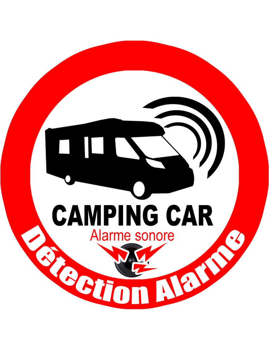 Alarme pour camping car - 15cm - Sticker/autocollant