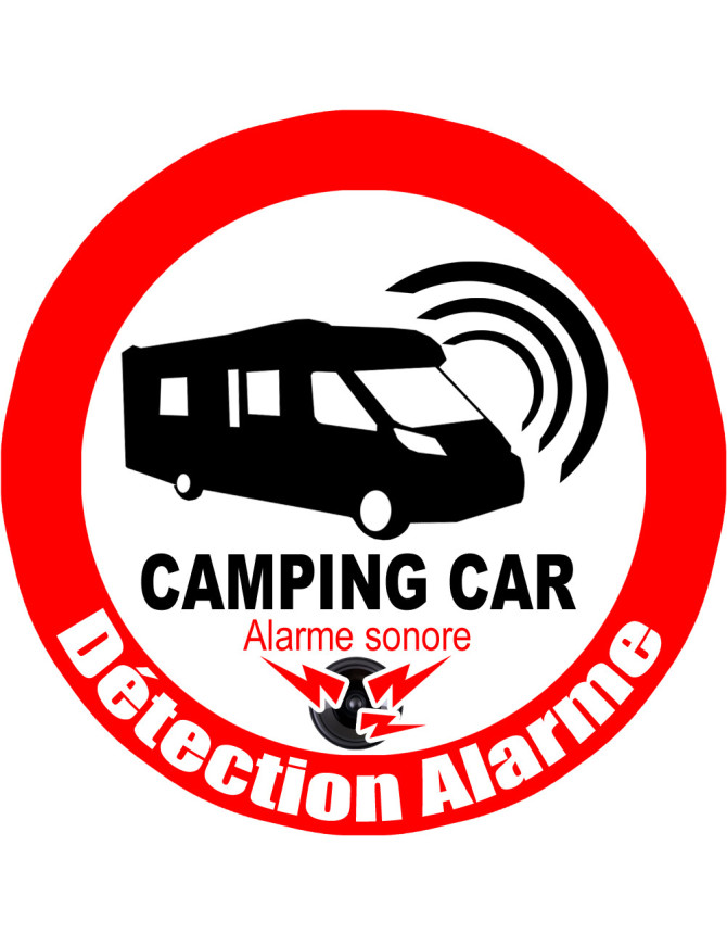 Alarme pour camping car - 15cm - Sticker/autocollant