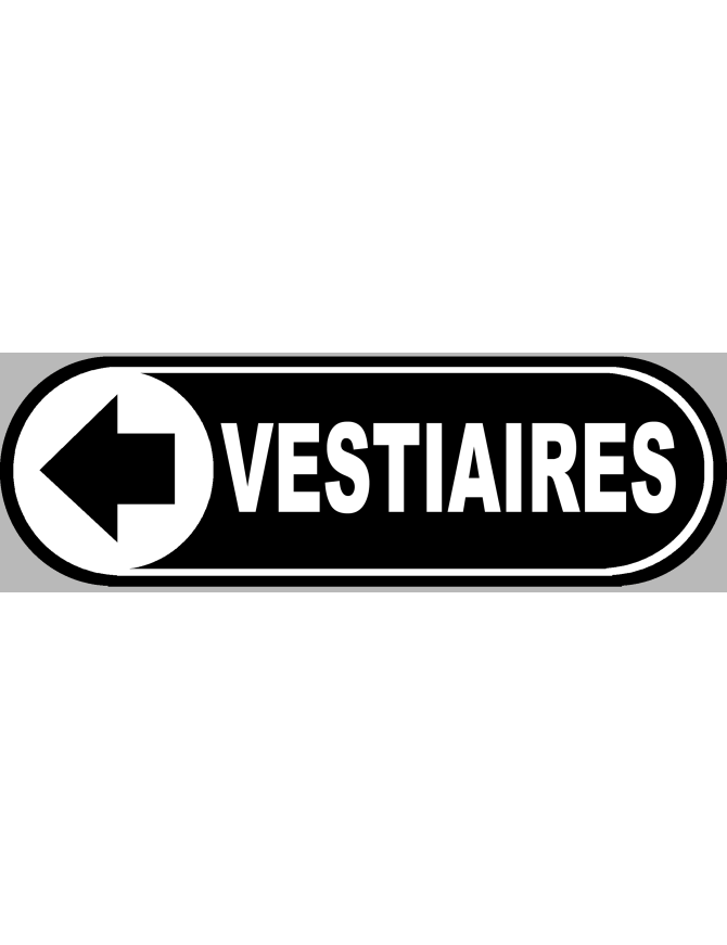 Vestiaires noir flèche gauche - 20x6.6cm - Sticker/autocollant
