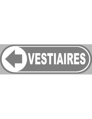 Vestiaires gris flèche gauche - 28x9 cm - Sticker/autocollant