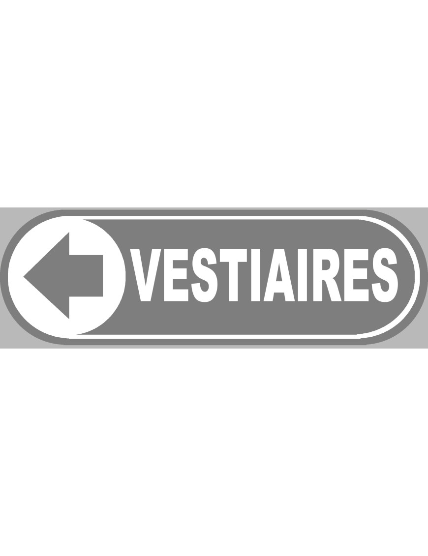 Vestiaires gris flèche gauche - 28x9 cm - Sticker/autocollant