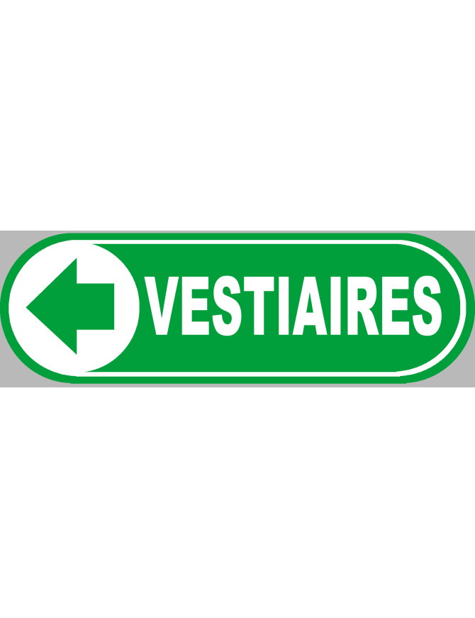 Vestiaires vert flèche gauche - 20x6,6 cm - Sticker/autocollant
