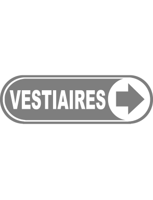 Vestiaires gris flèche droite - 20x6,6 cm - Sticker/autocollant