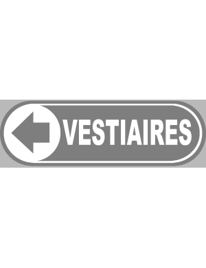 Vestiaires gris flèche gauche - 20x6,6 cm - Sticker/autocollant